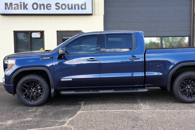 2019 GMC Sierra with professional window tint in North Bay